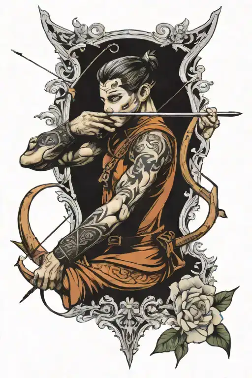 Sagittarius archer shooting tattoo design idea
