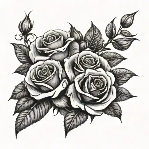 rose remembrance including siblings  tattoo design idea