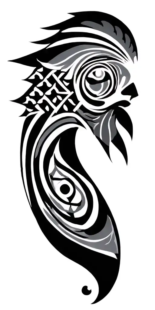 symmetrical Sami pattern inspired tattoo design idea
