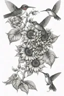Sunflowers, Infinity, Hummingbird tattoo design idea