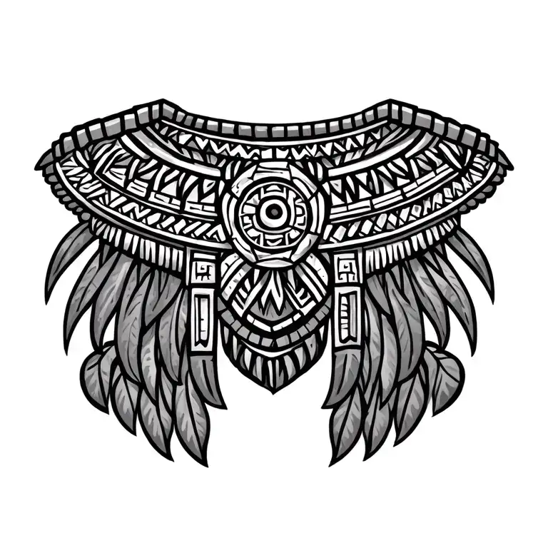 Aztec necklace tattoo design idea