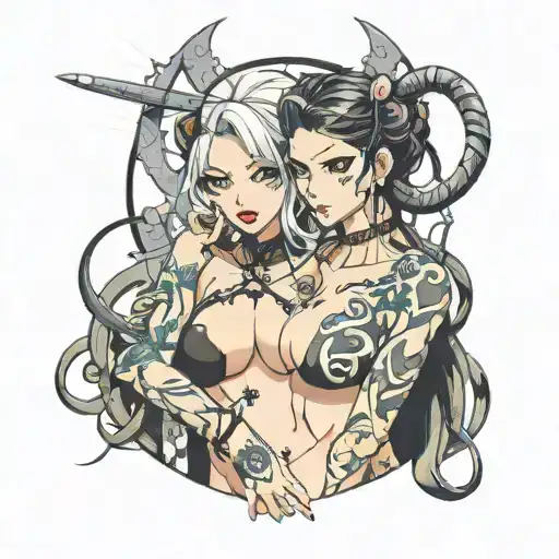 slutty anime bdsm slavery tattoo design idea