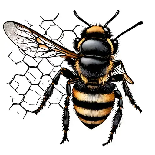 Bee And Honeycomb tattoo design idea