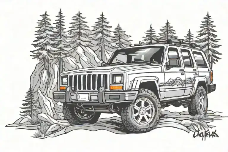 Jeep Cherokee xj tattoo design idea