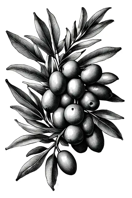 Olive branch without olives wreathes wrapping tattoo design idea