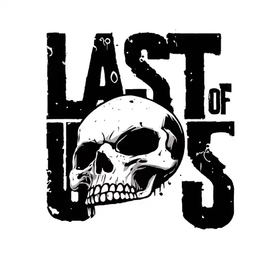 "last of us" skull with bullet hole tattoo design idea