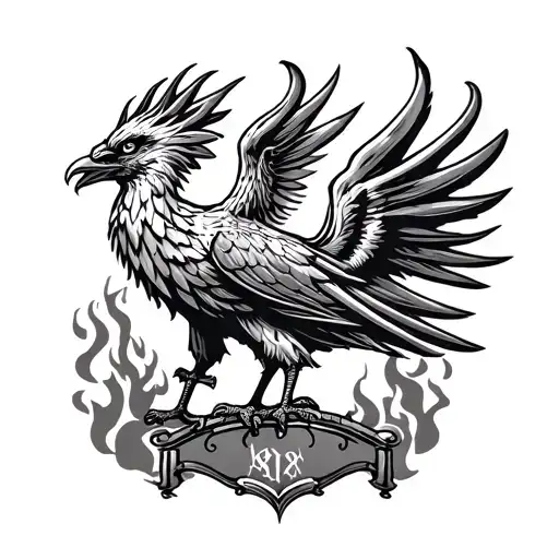 Liverbird whit the gate to anfield road in the background. Liverbird should be on fire like phoenix tattoo design idea