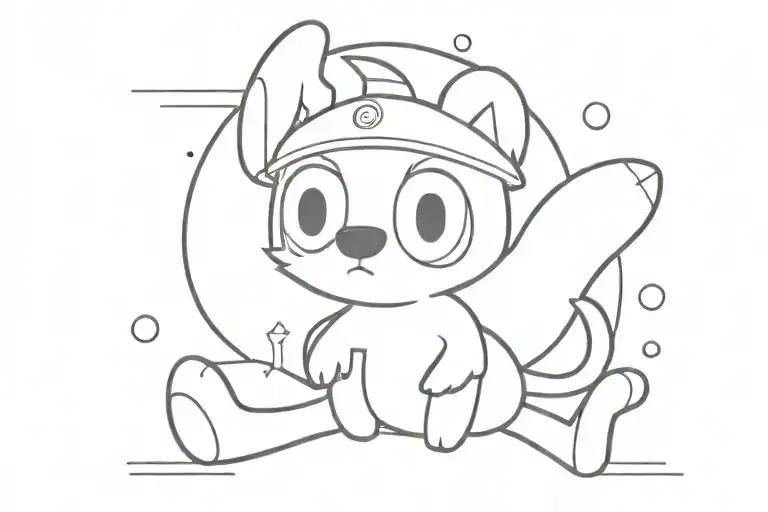 BLUEY CARTOON tattoo design idea