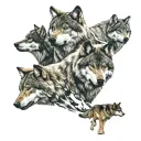 wolf pack tattoo design idea
