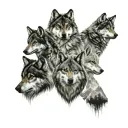 wolf pack tattoo design idea