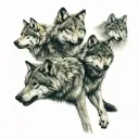 wolf pack tattoo design idea