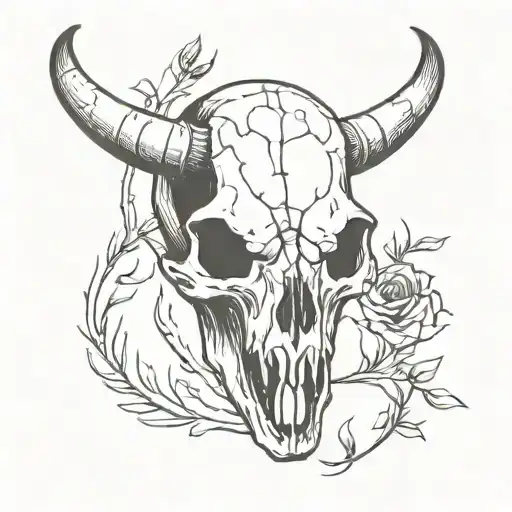 animal skull tattoo design idea