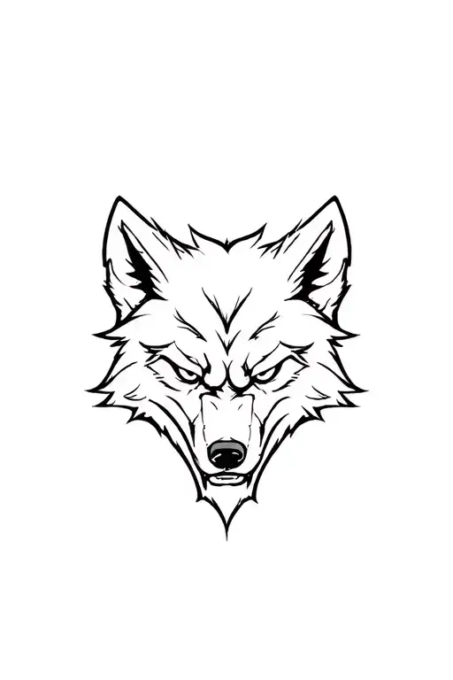 angry wolf tattoo design idea