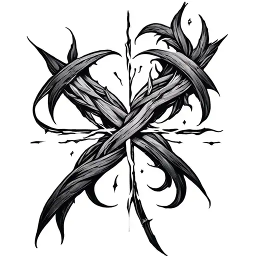 turn the pain into purpose with a cross intertwined tattoo design idea