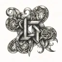 4 of 9 in roman numerals intertwined tattoo design idea