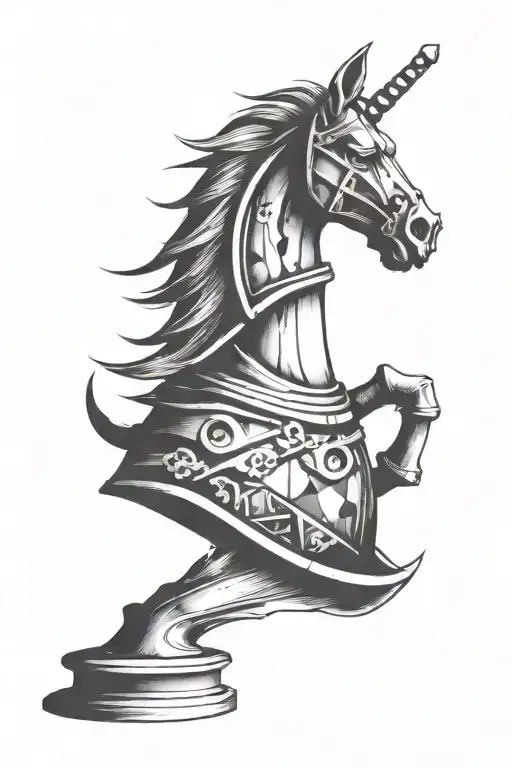 knight chess piece minimalist  tattoo design idea