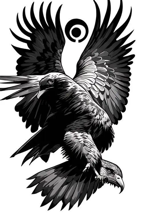 soaring hawk tattoo design idea