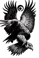soaring hawk tattoo design idea