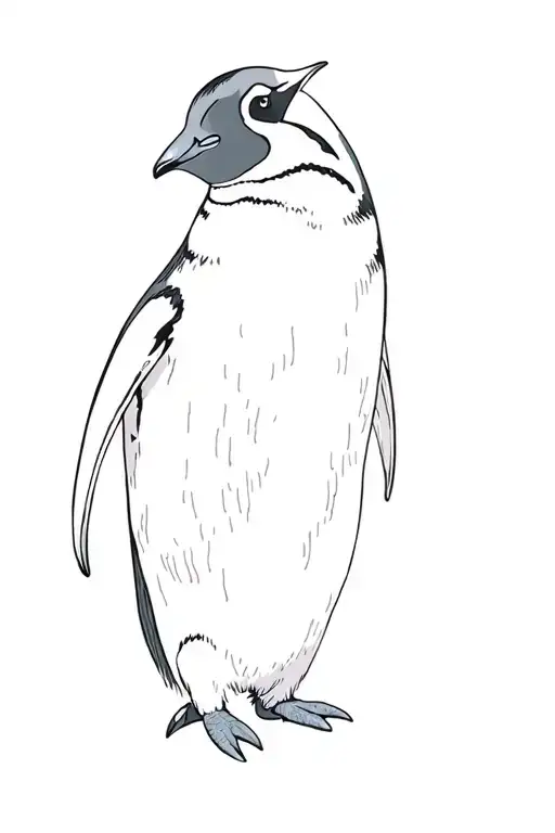 a penguin tattoo design idea