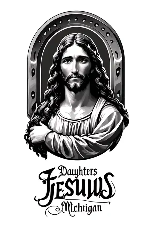 daughters names incorporated, jesus, Michigan Wolverines, Horse shoe tattoo design idea