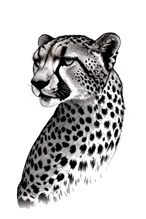 cheetah scaling up spine tattoo design idea