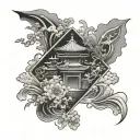 Japanese Rectangle tattoo design idea