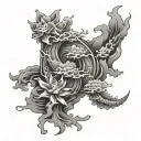 Japanese Rectangle tattoo design idea