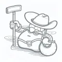 a noodle wrangler that is a potato cowboy tattoo design idea