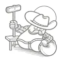 a noodle wrangler that is a potato cowboy tattoo design idea