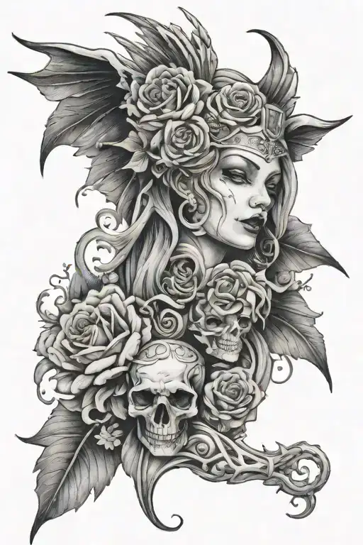 Tattoo for all the god's, heaven's and hell's are within us tattoo design idea