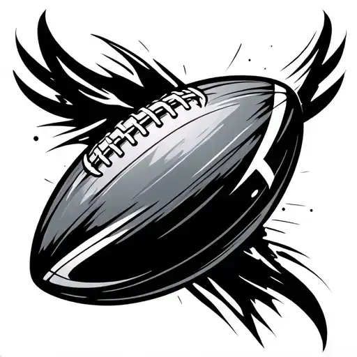 cyber sigilism rugby ball tattoo design idea