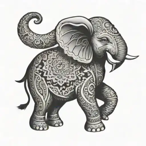 elephant mandala design tattoo design idea