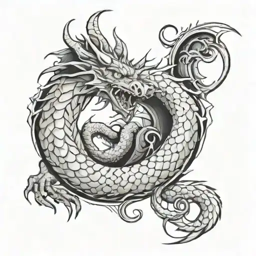 dragon as a gemini horoscope sign tattoo design idea