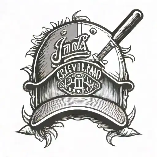 polish, Cleveland Indians baseball hat tattoo design idea