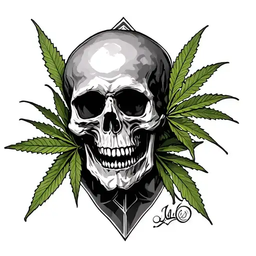 weed joint, death, rebirth back tattoo male tattoo design idea