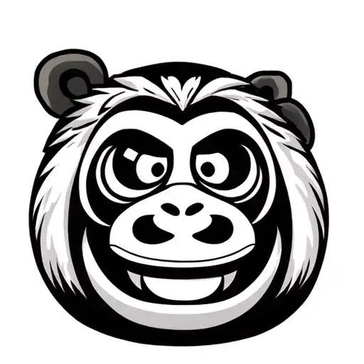 daruma doll with monkey tattoo design idea