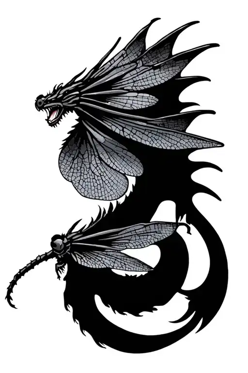 dragon fly steampunk tattoo design idea