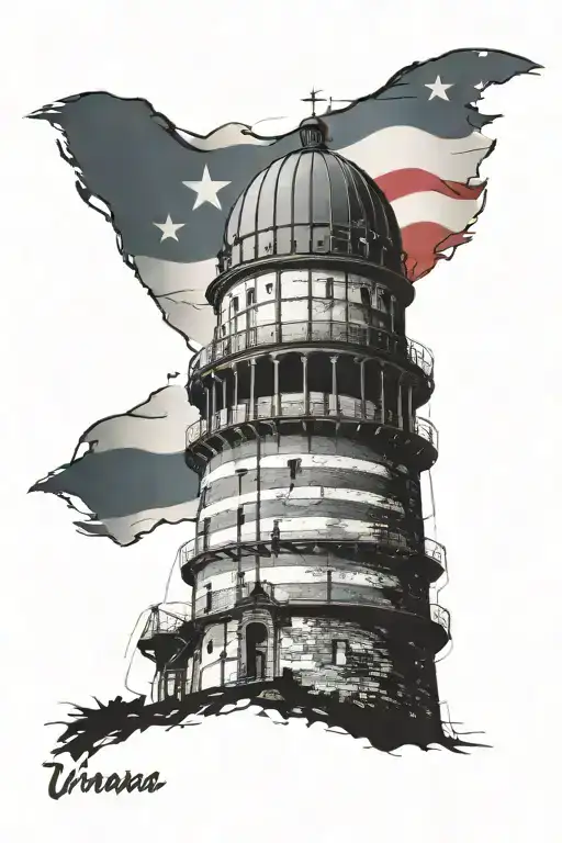 I want a Tattoo of the croatian watertower from vukovar, in that tattoo i want a croatian flag to be included, aswell as tattoo design idea