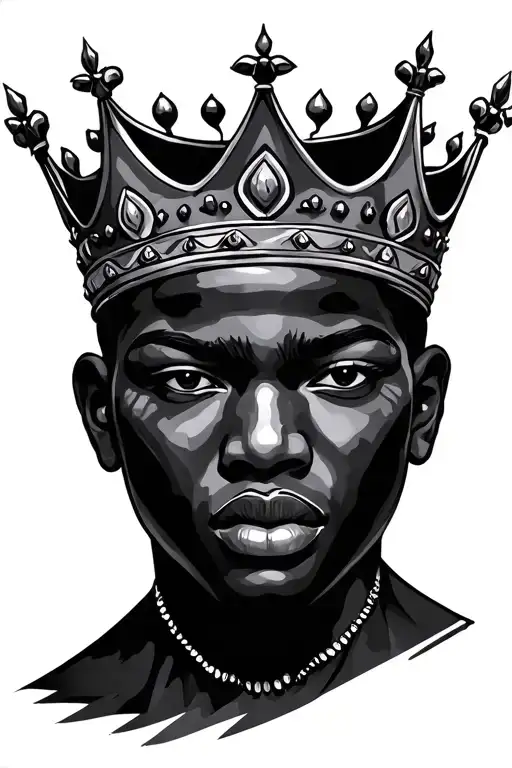 Crown black African tattoo design idea
