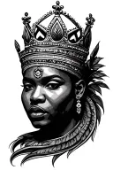Crown black African tattoo design idea