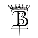letter b with a crown on top inside of a square  tattoo design idea