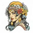 gypsy woman tattoo design idea