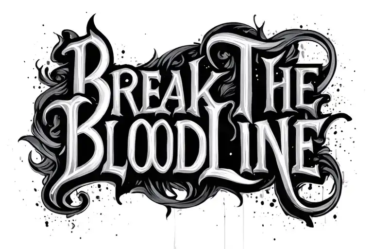 "Break The Bloodline" "Break The Bloodline" words written tattoo design idea