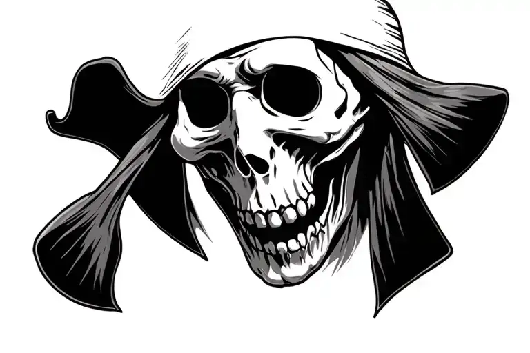 pirate ghost face tattoo design idea