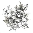 march august birth flowers tattoo design idea