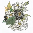 march august birth flowers tattoo design idea