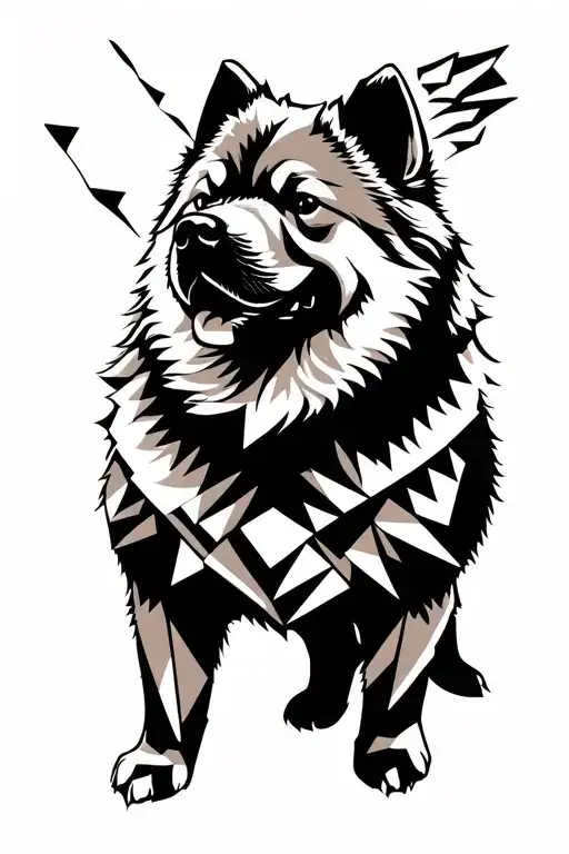 chow chow chow silhouette tattoo design idea