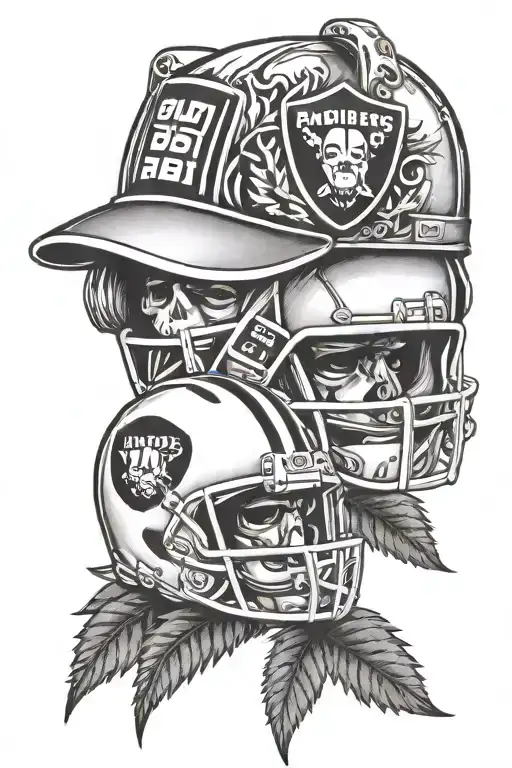 raiders helmet bud light marijuana tattoo design idea