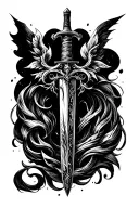 damocles sword tattoo design idea