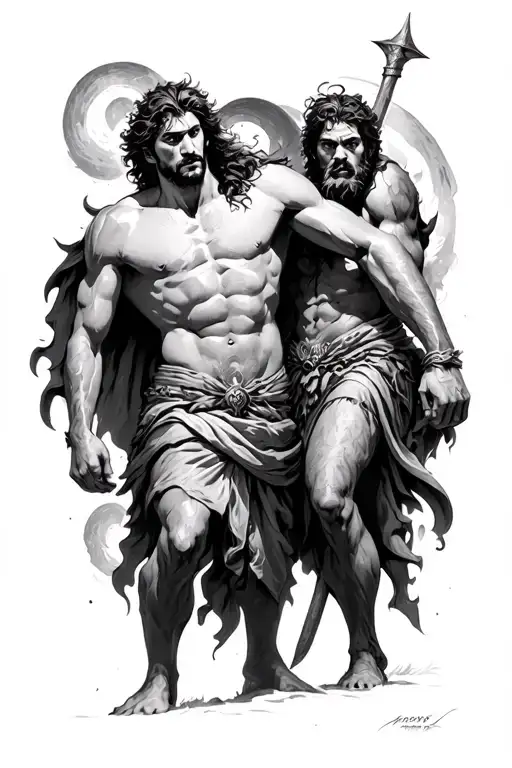 David vs Goliath tattoo design idea